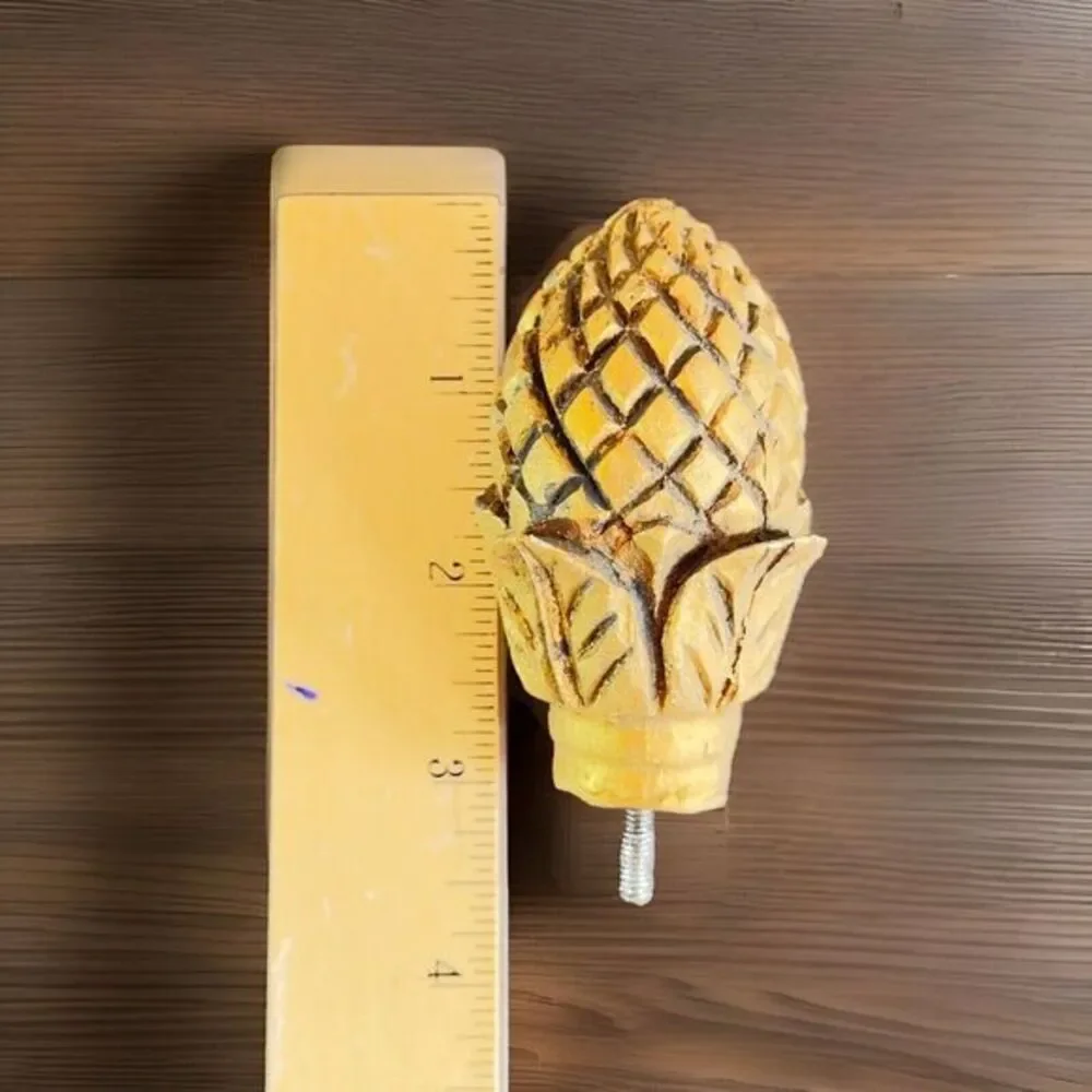 Pair Of Vintage Pineapple Style Lamp Finials, Resin, Gold‎ Finish, 3